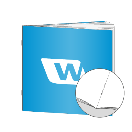 Broschüren Drahtheftung Quadrat